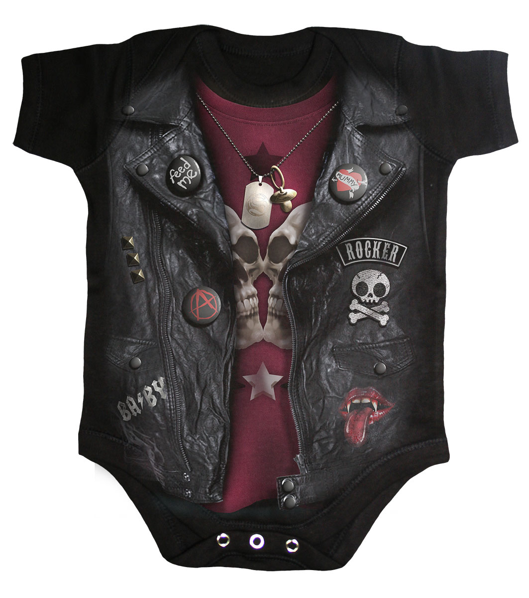 Baby Biker Baby Sleepsuit Black