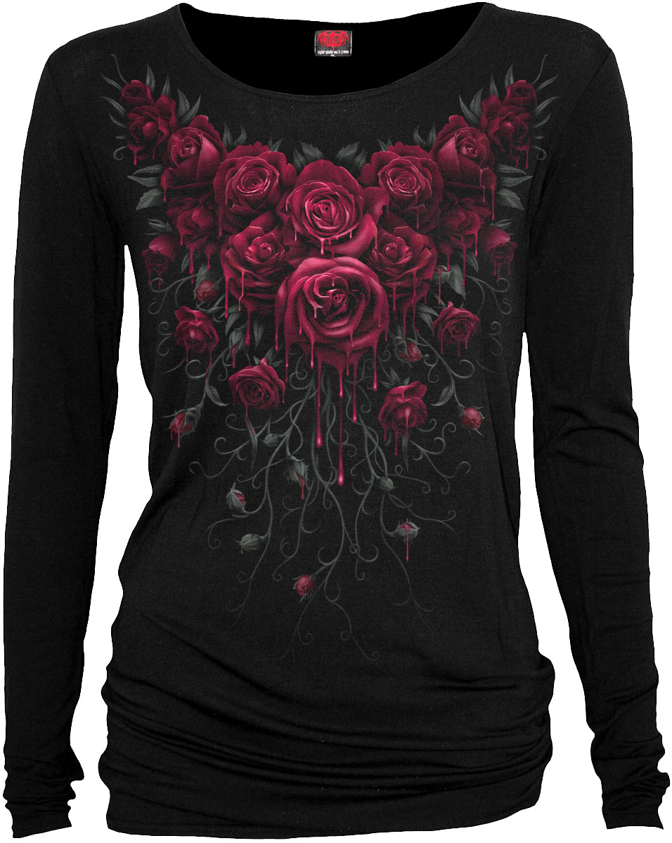 spiral tops - long sleeve,viscose blood tops - long sleeve,black tops - long sleeve,roses tops - long sleeve,black gothic tops - long sleeve