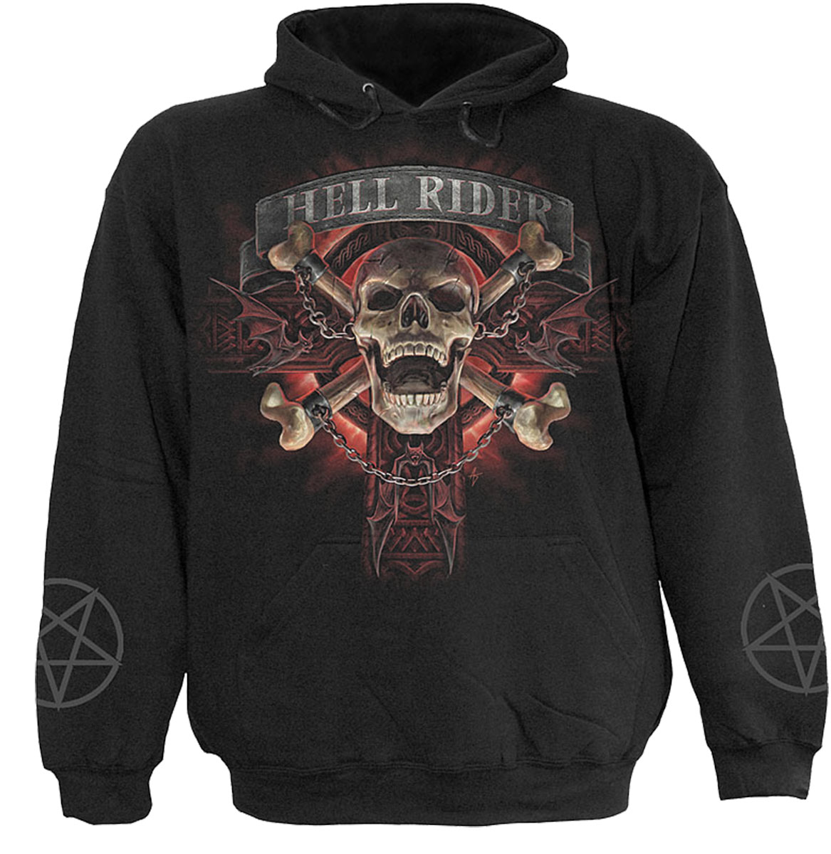 Hell Rider Kids Hoody Black (Plain)