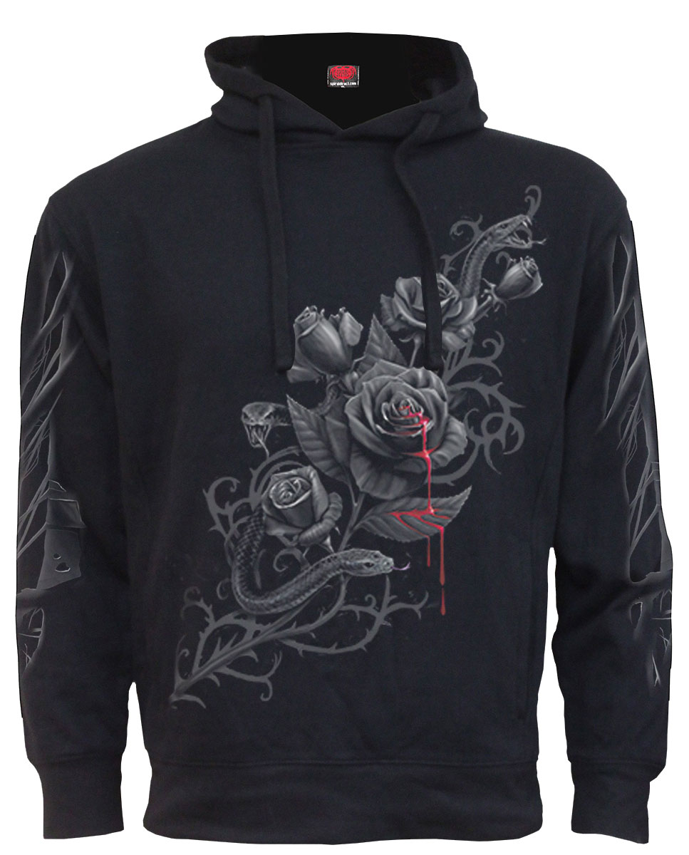 Fatal Attraction Side Pocket Stitched Hoody Black (Plain)