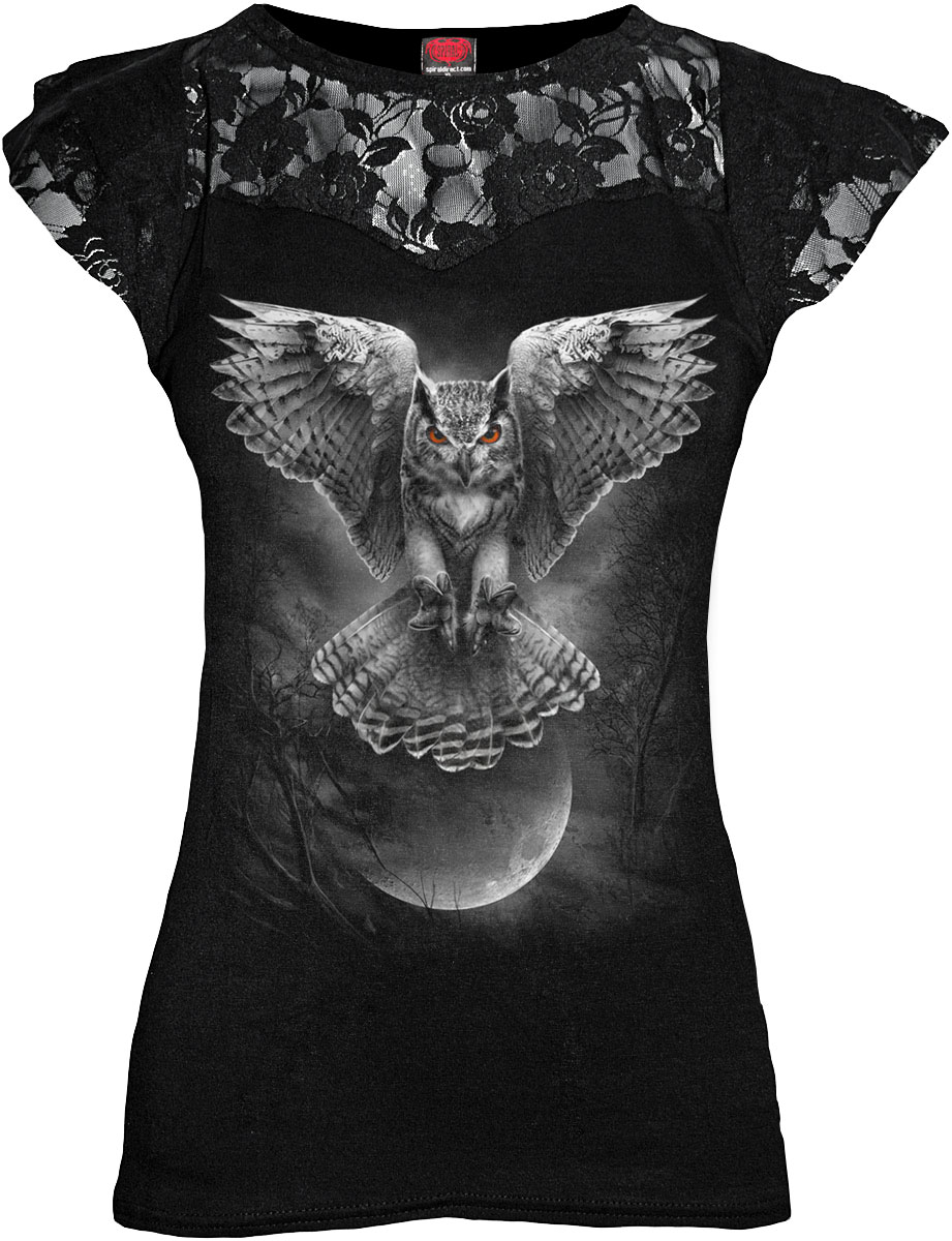 Wings Of Wisdom Lace Layered Cap Sleeve Top Black