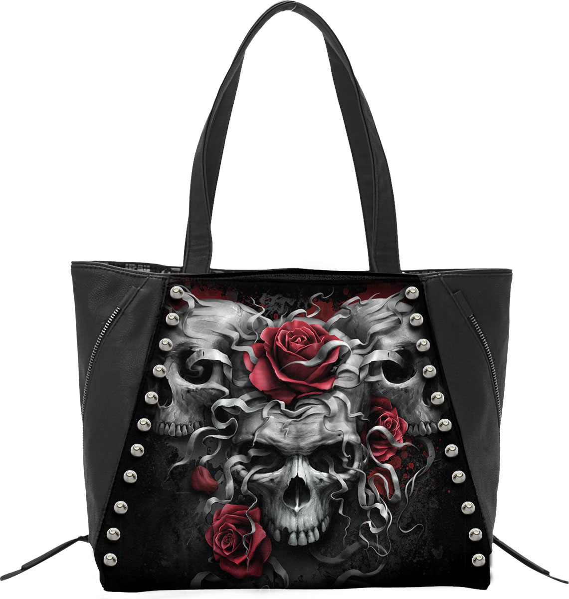 Skulls N' Roses Tote Bag - Top Quality Pu Leather Studded