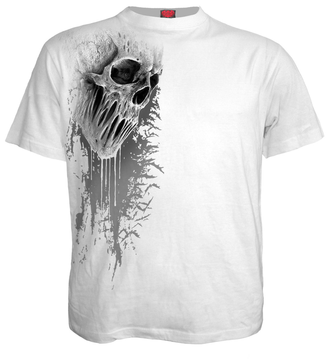 Bat Curse Front Print T-Shirt White (Plain)