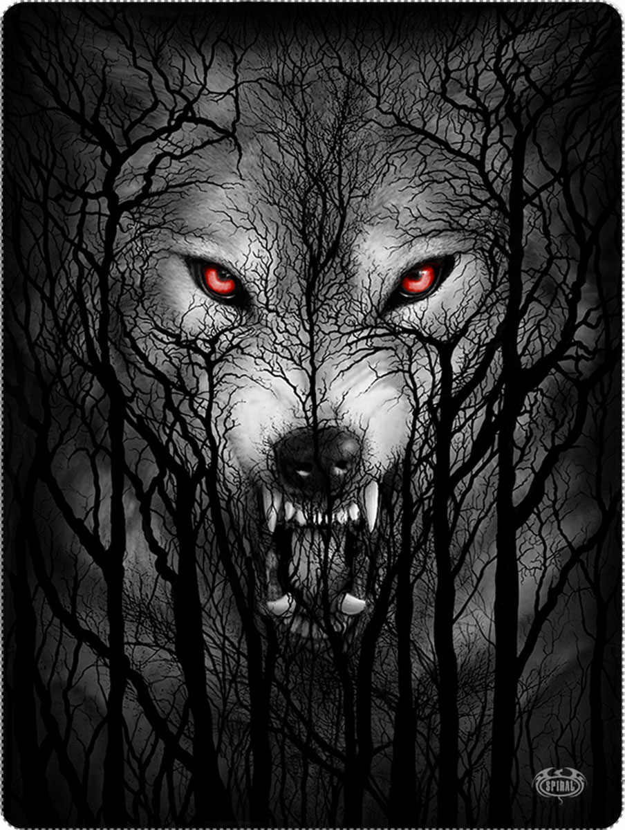 Forest Wolf Fleece Blanket With Double Sided Print