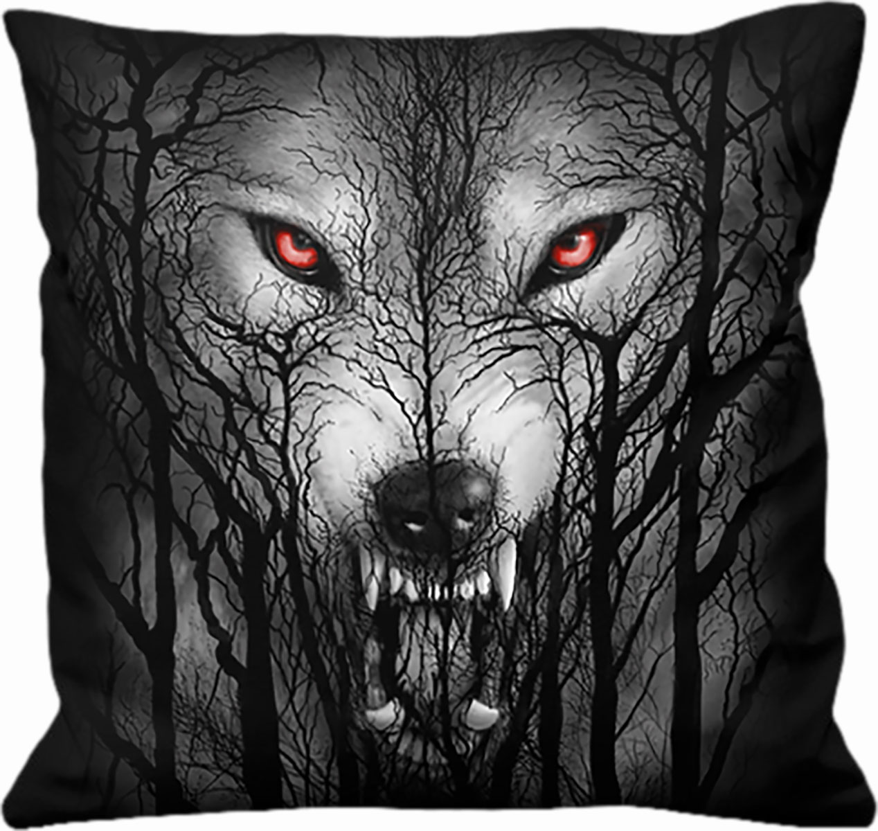 Forest Wolf Square Cushion