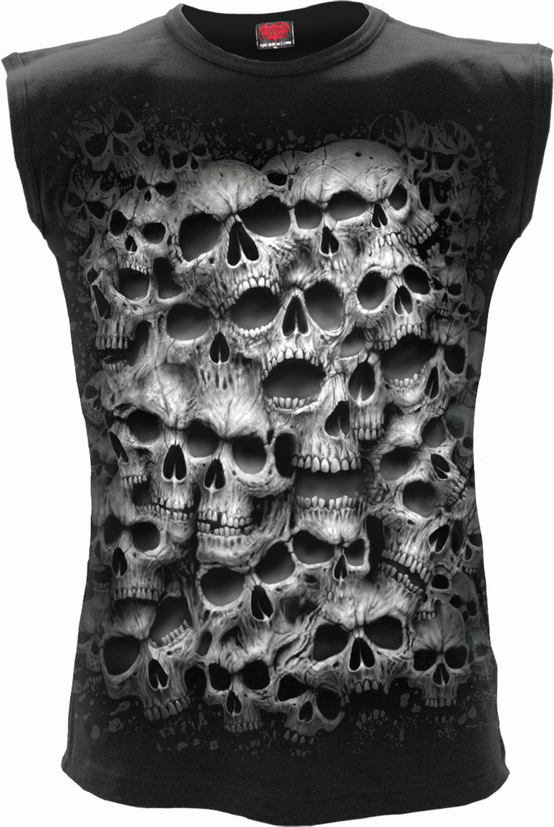 Twisted Skulls Sleeveless T-Shirt Black (Plain)