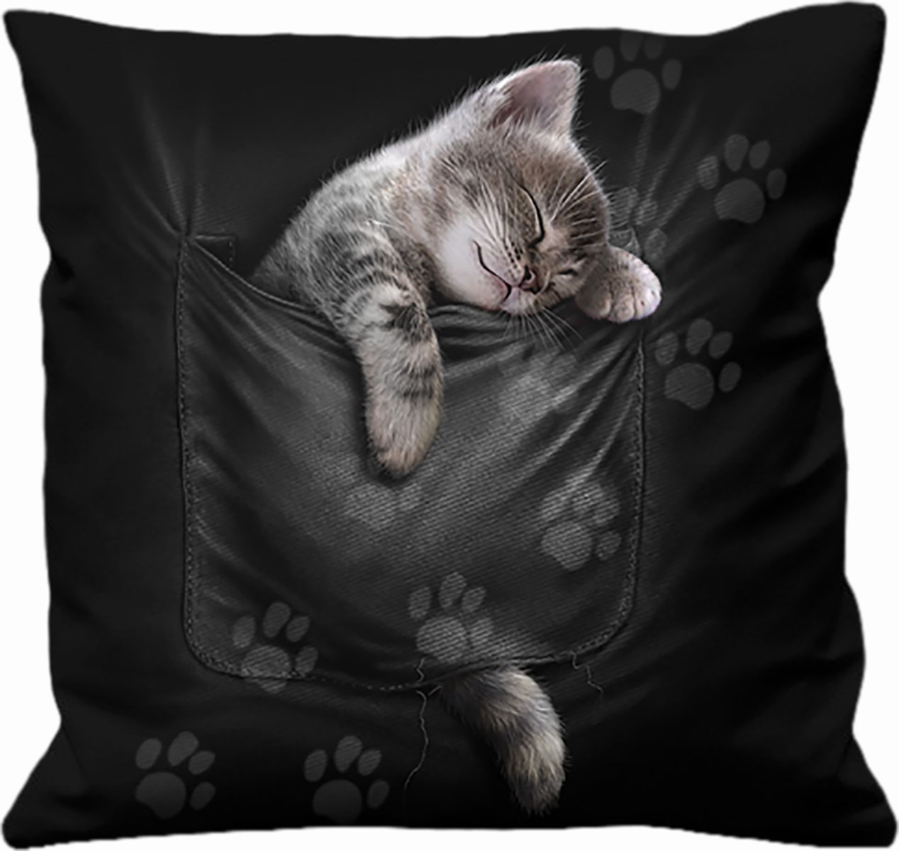 Pocket Kitten Square Cushion
