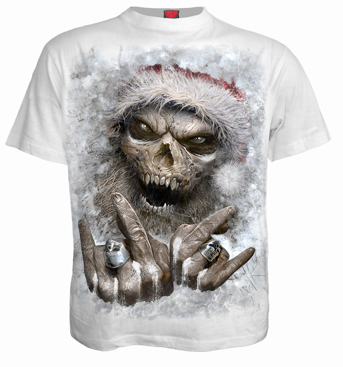 Rock Santa T-Shirt White (Plain)