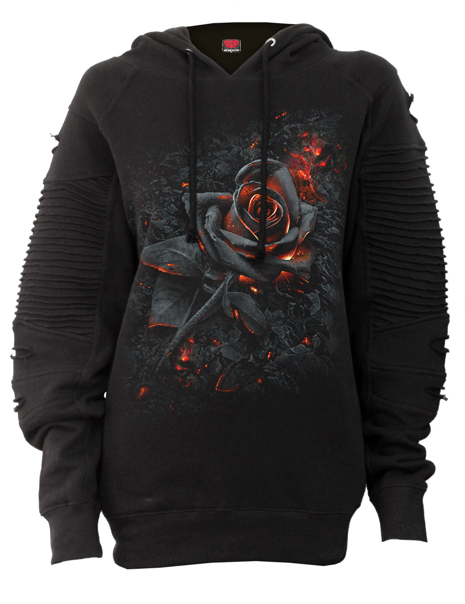 Burnt Rose Premuim Biker Fashion Ladies Hoodie (Plain)
