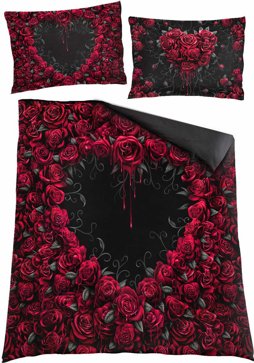 Bleeding Heart Double Duvet Cover + Uk And Eu Pillow Case
