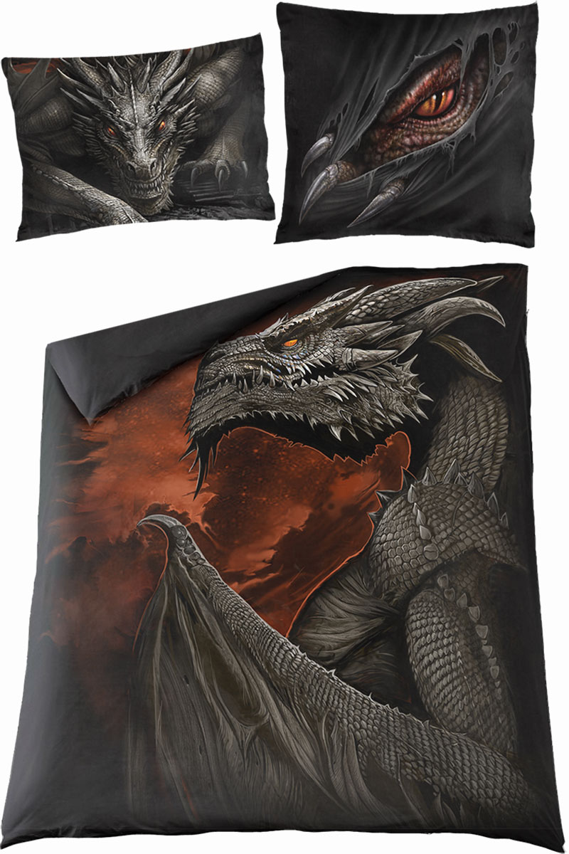 Majestic Draco Double Duvet Cover + Uk And Eu Pillow Case