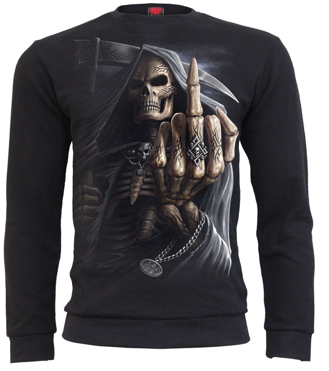Bone Finger Heavy Pique Sweat Shirt  (Plain)