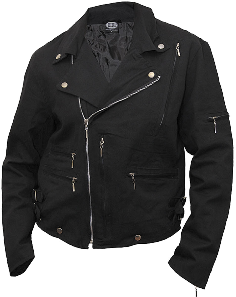 Bone Finger Lined Biker Jacket Black