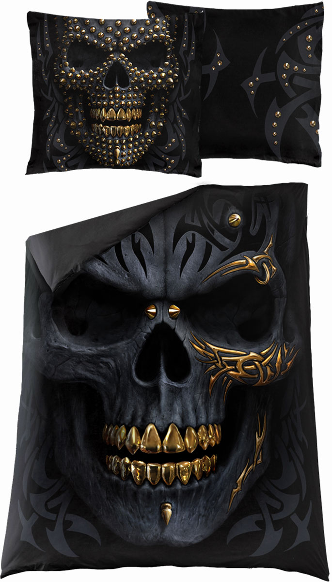 Black Gold Single Duvet Cover + Uk And Eu Pillow Case