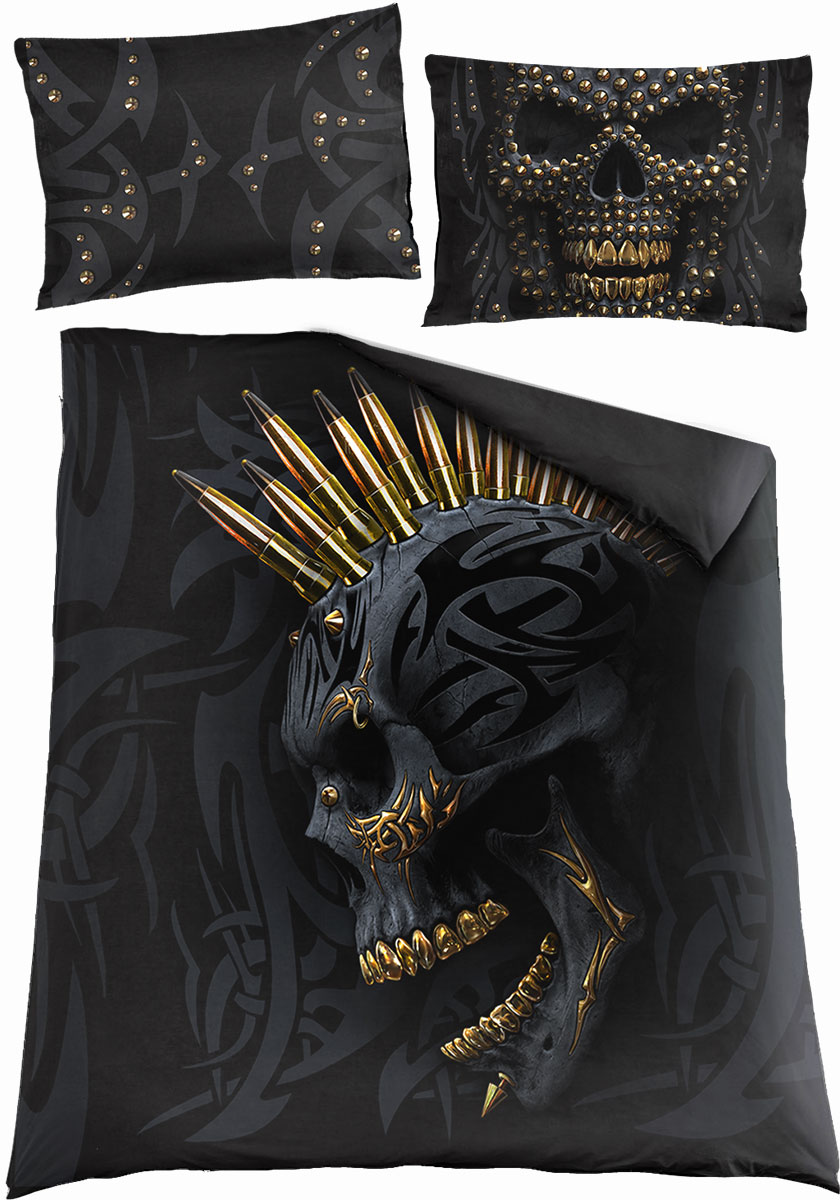 Black Gold Double Duvet Cover + Uk And Eu Pillow Case