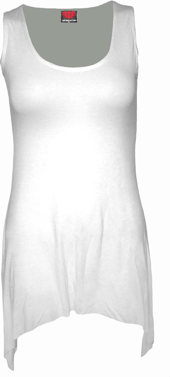 Gothic Elegance Goth Bottom Vest Dress White (Plain)