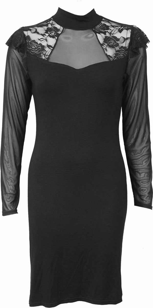 Gothic Elegance Lace Shoulder Corset Dress (Plain)