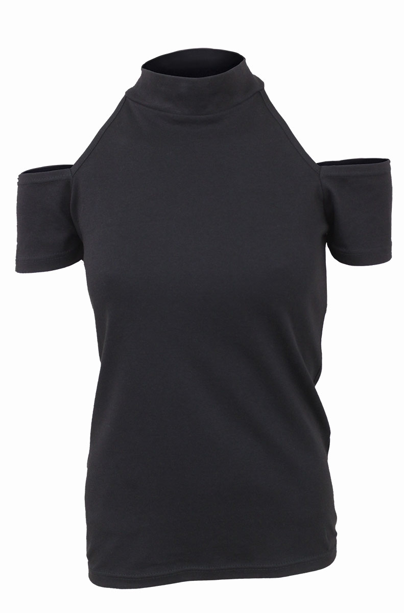 Gothic Elegance Halter Neck Drop Shoulder Top