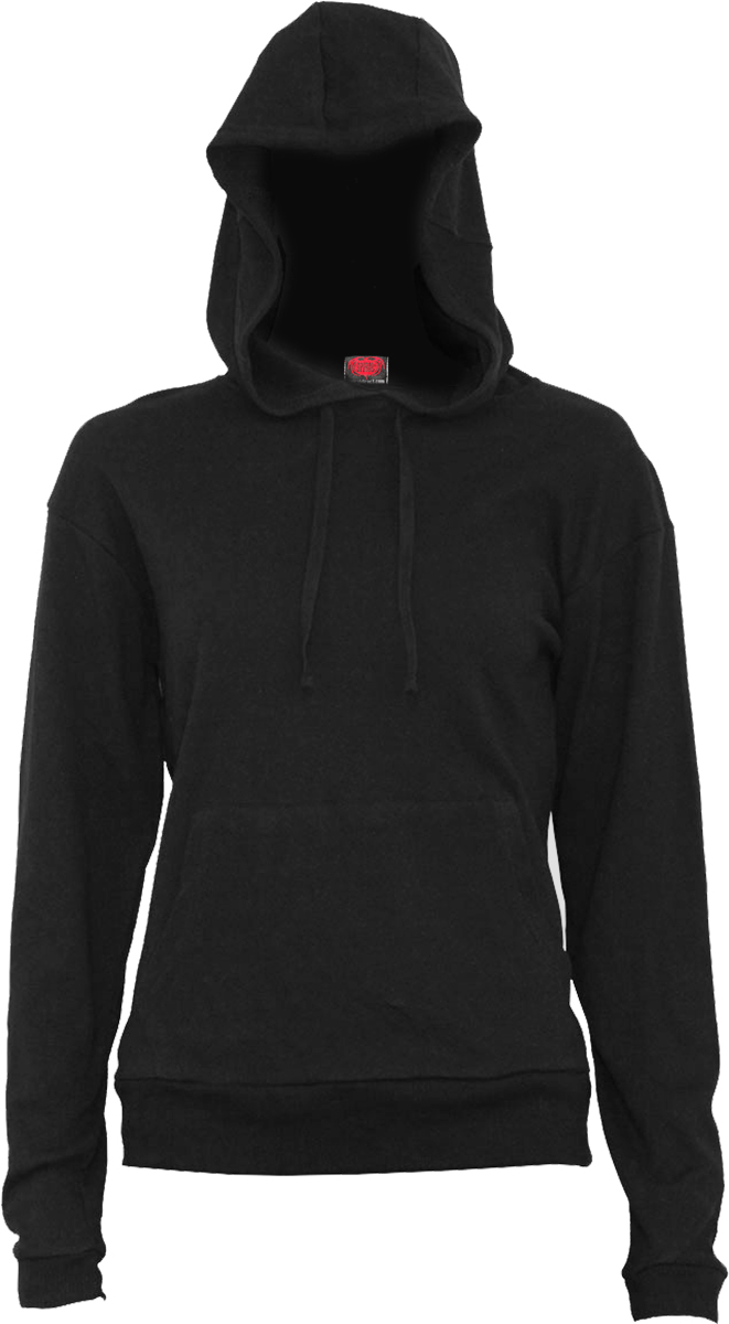 Metal Streetwear Street Ribbed Large Hood Hoodie  Black