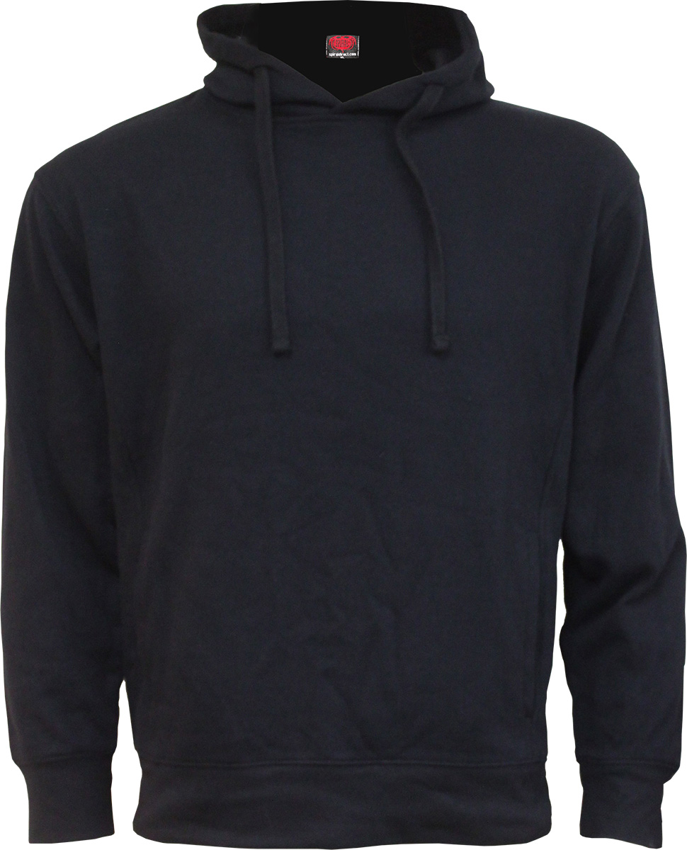 Metal Streetwear Side Pocket Stitched Hoody Black (Plain)