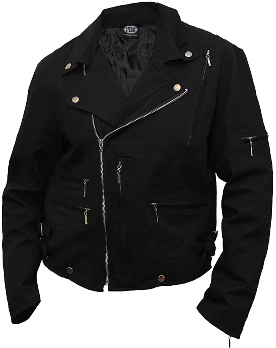 Metal Streetwear Lined Biker Jacket Black