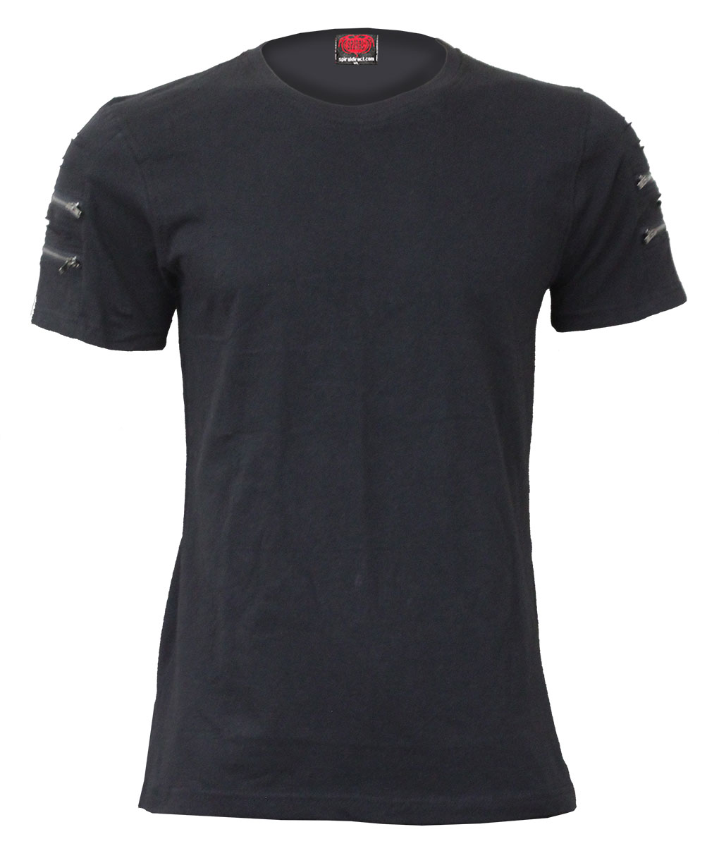 Urban Fashion Twin Zipper Sleeve Fashion Tee (Plain)