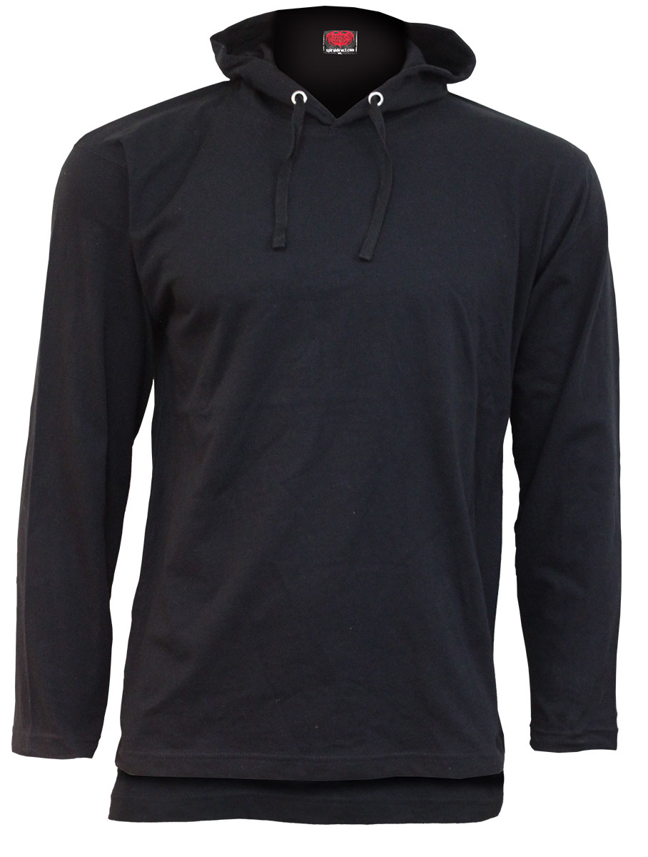 Urban Fashion Fine Cotton Summer Hoody Black (Plain)