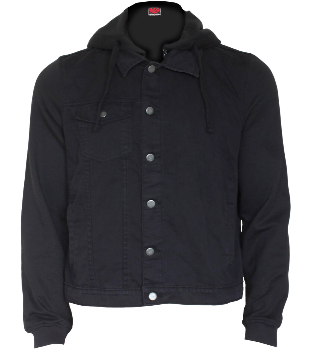 Urban Fashion Hooded Shacket Black (Plain)