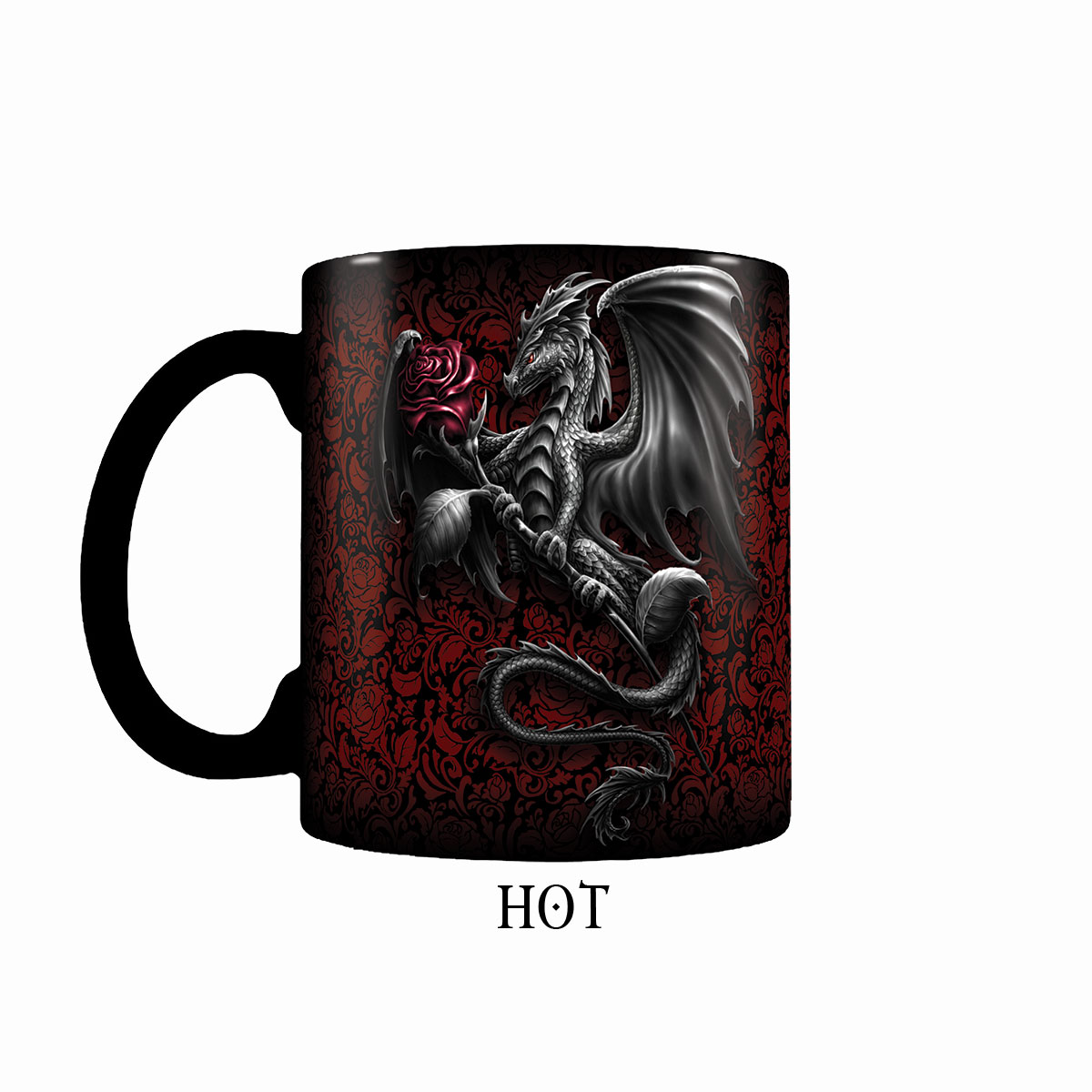 Dragon Rose Heat Change Ceramic Coffee Mug - Gift Boxed