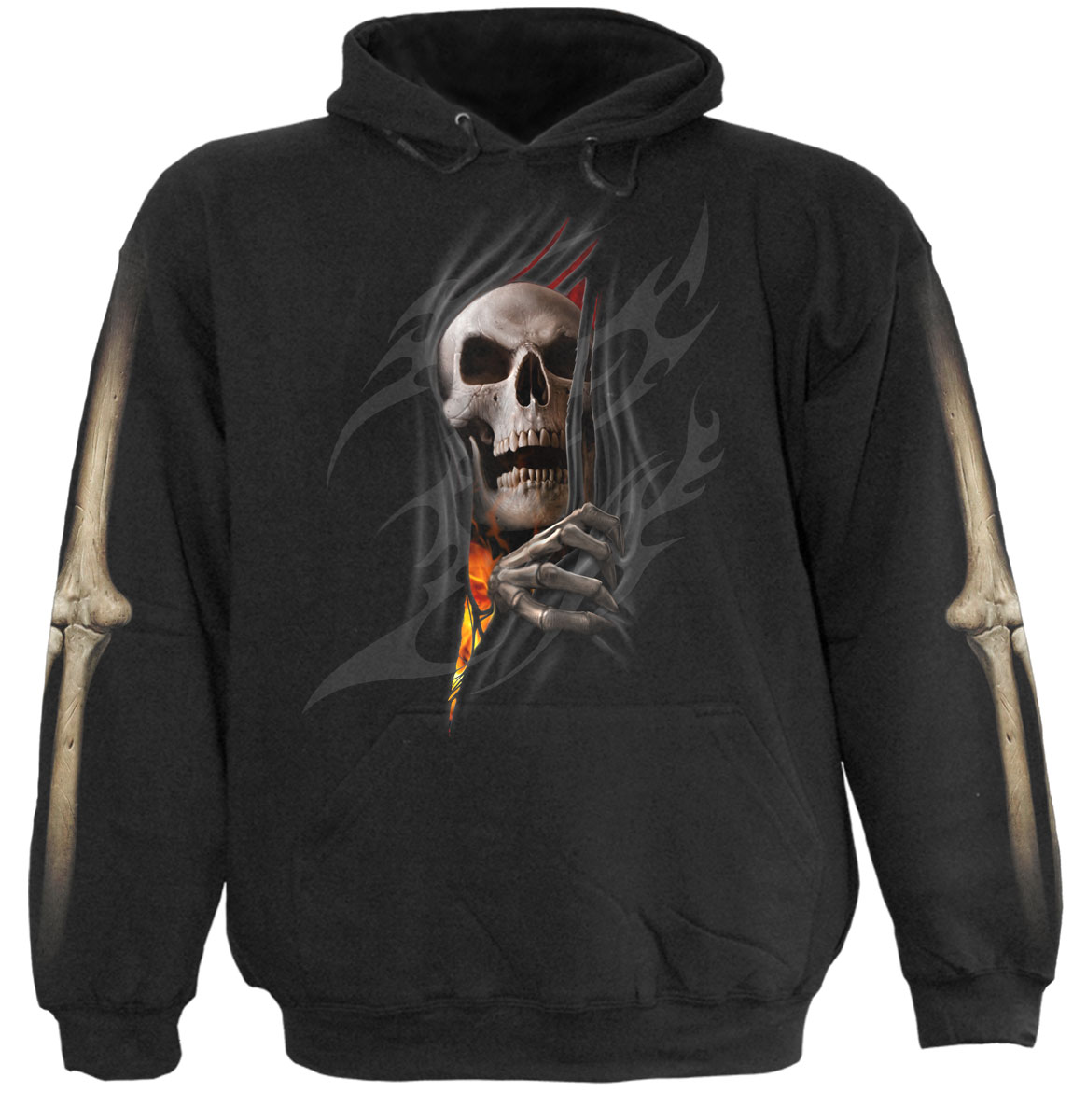 Death Re-Ripped Kids Hoody Black (Plain)