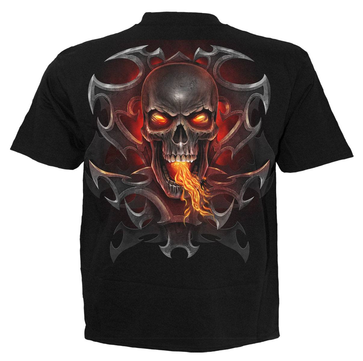 Spiral Fire Dragon, T-Shirt Black|Dragon|Flames|Tribal|Skulls | eBay