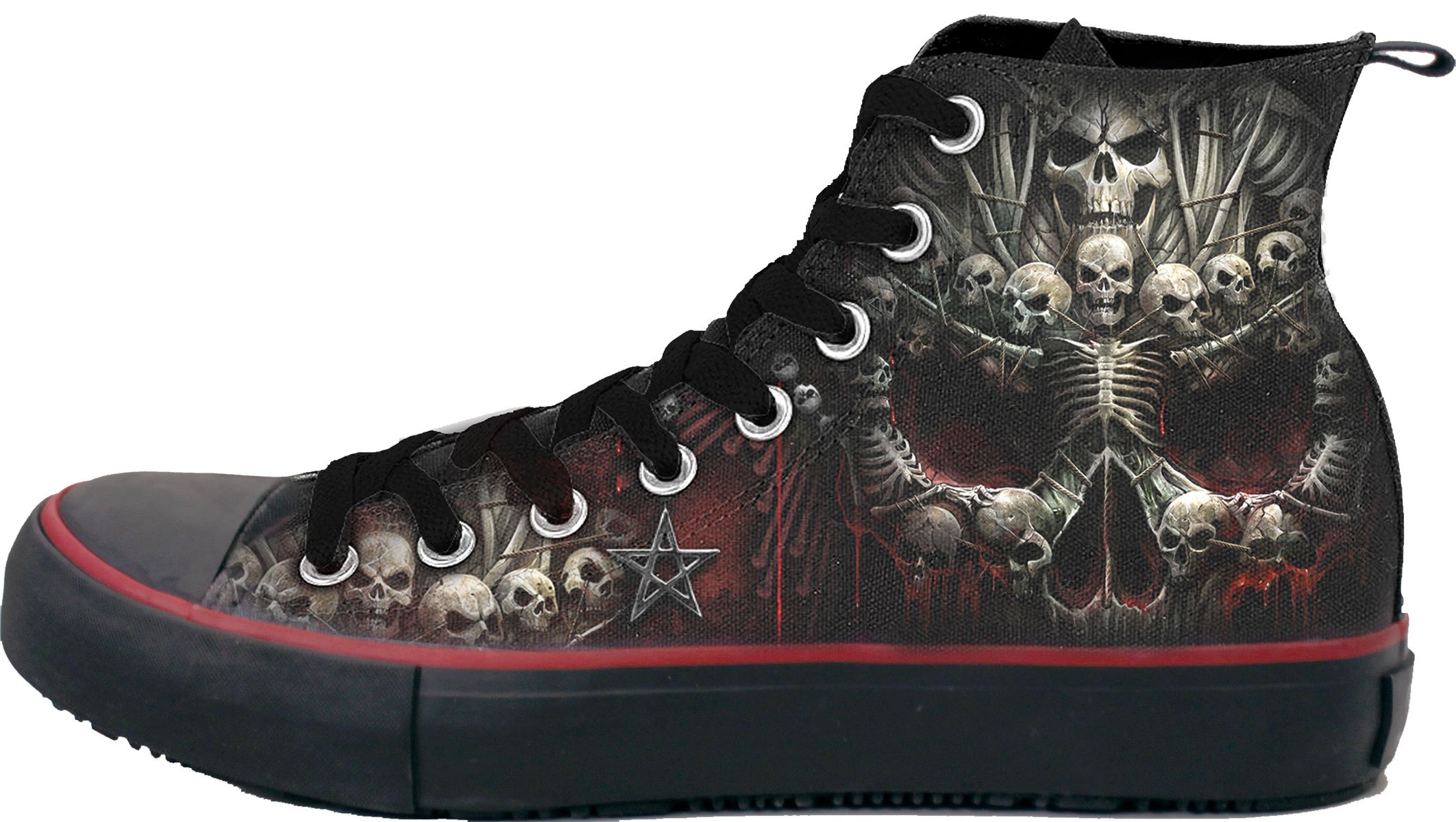 Spiral Death Bones, Sneakers - Men'S High Top Laceup|Skull|Cross ...