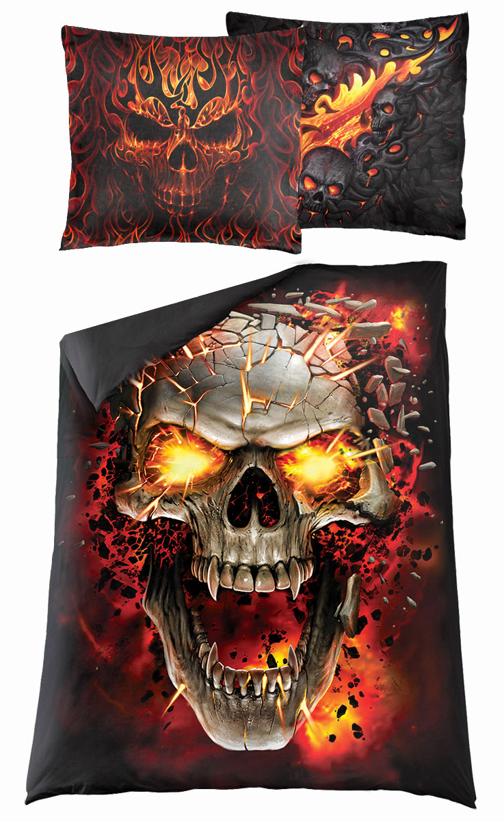 Skull Blast Single Duvet Cover + Uk And Eu Pillow Case