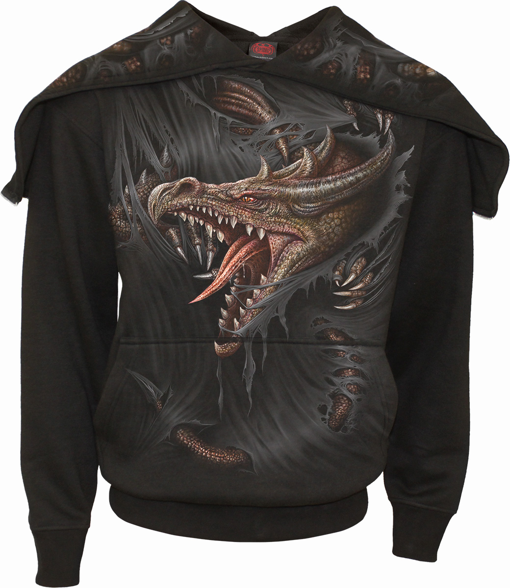Breaking Out Split Zip Hoody Black (Plain)