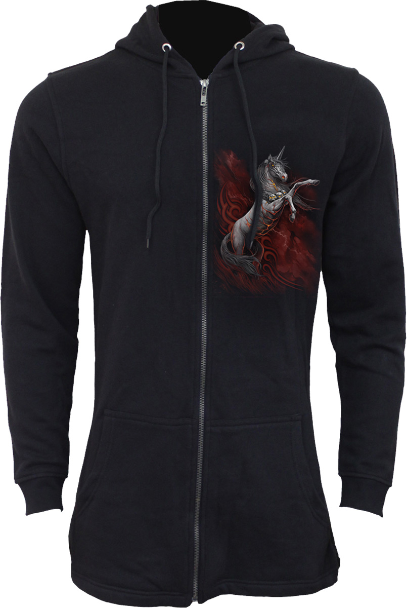 Infernal Unicorn Ladies Fish Tail Full Zip Hoody - Zip Sleeve (Plain)