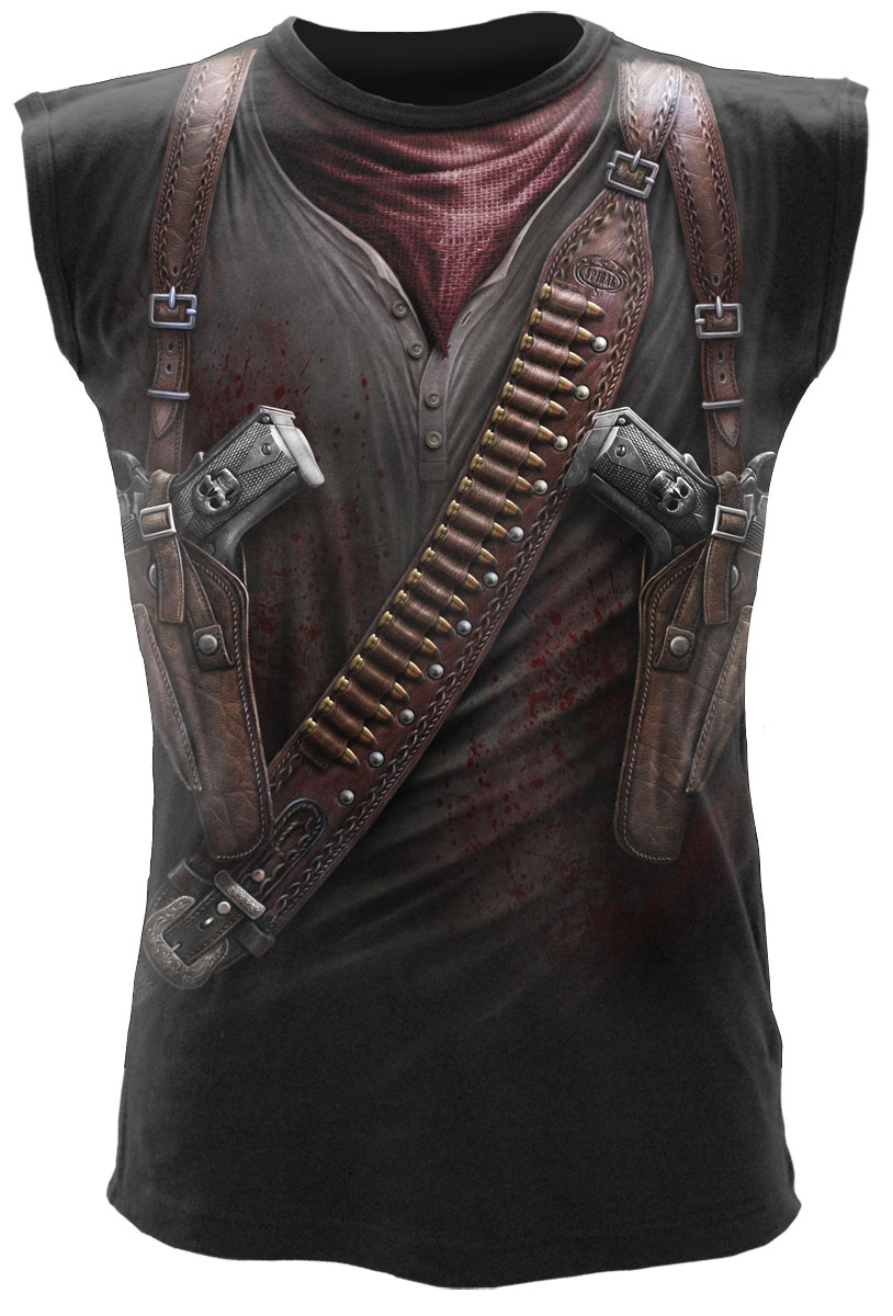 Holster Wrap Allover Sleeveless T-Shirt Black