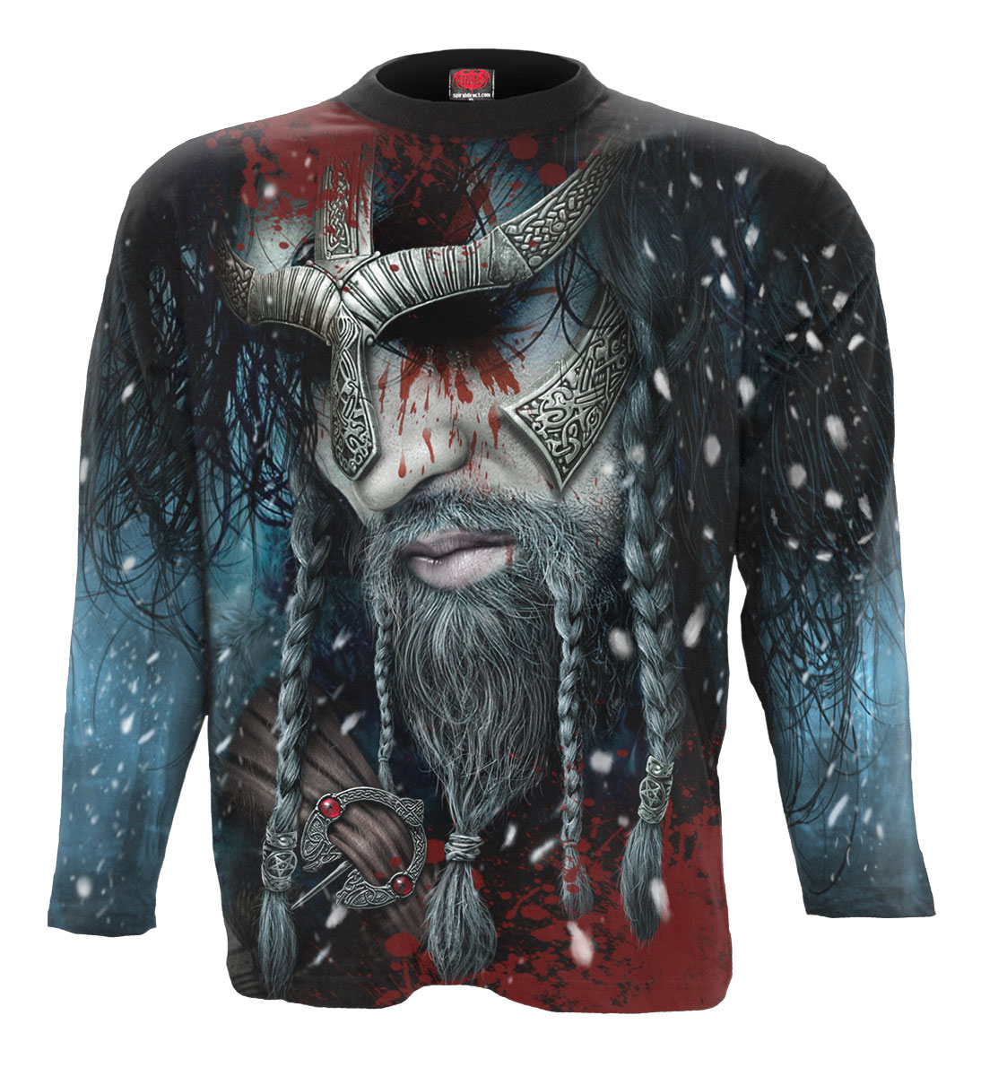 Viking Wrap Allover Longsleeve T-Shirt Black